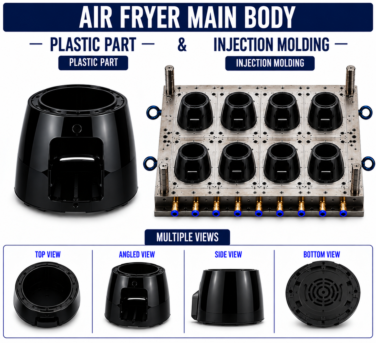 Air Fryer Plastic Main Housing Mould and Moulding Service